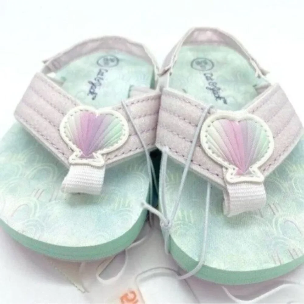 Cat & Jack Toddler Girls Mermaid Flip Flop Sandals New